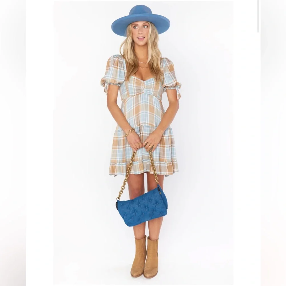 Show Me Your Mumu Maryellen Tiered Mini Dress in Georgetown Plaid - Picture 5 of 16